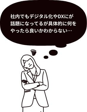 社内でもデジタル化やDXにが話題になってるが具体的に何をやったら良いかわからない